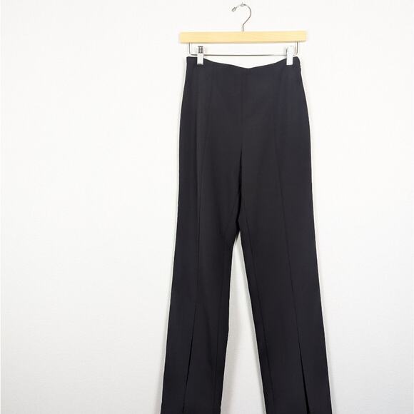Jonathan Simkhai Black Chase Split Leg Crepe Flare Pants Size 4 - Picture 3 of 9